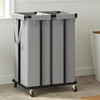 High-Capacity Wheeled Steel & Polyester Waterproof Laundry Hamper with Customizable Storage for Bathroom and Clothing