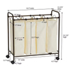 Factory ODM Metal and Wood Laundry Basket with Wheels for Kitchen and Bathroom Use Strong Load-bearing Capacity