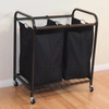 ODM OEM Household Rolling Laundry Hamper 2-Bag Storage Box for Bathroom or Living Room Customizable with Wheels