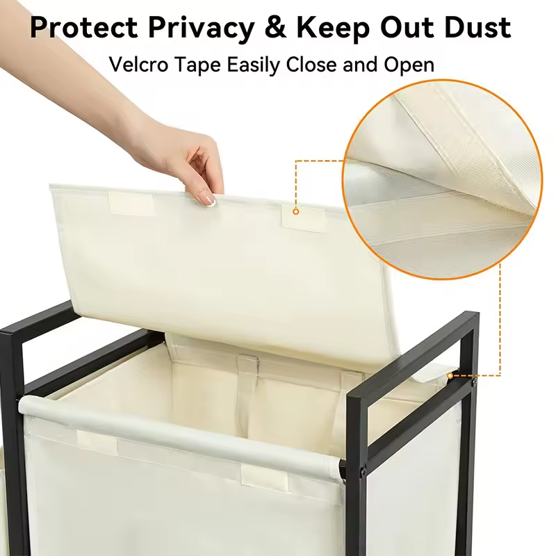 Manufacturer Customizable 100L Rolling Laundry Hamper Removable Bag Large Bedroom Organizer Bathroom Storage Baskets Clothing