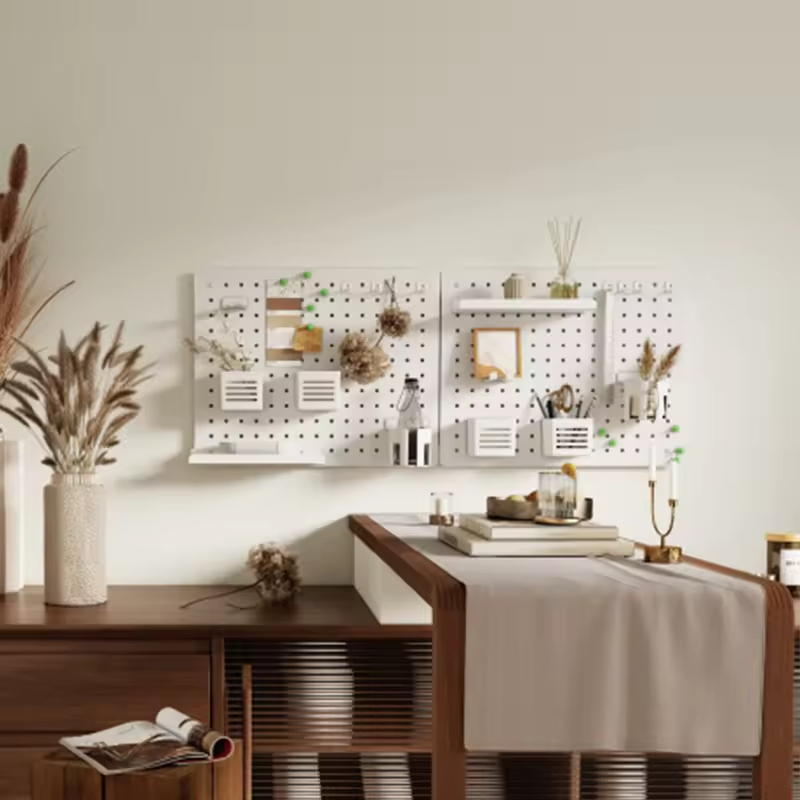 Customized Multi-Function Magnetic Wall-Mounted Pegboard Spice Organizer Detachable Storage Kits Punch-free Kitchen Storage Rack