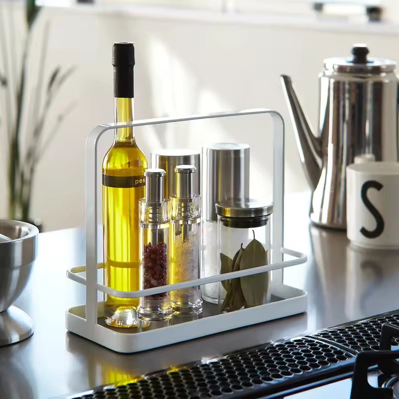 Custom Single Layer Seasoning Rack Counter Top Carbon Steel Storage Shelf Organizer for Home Spice Rack Organizer Kitchen