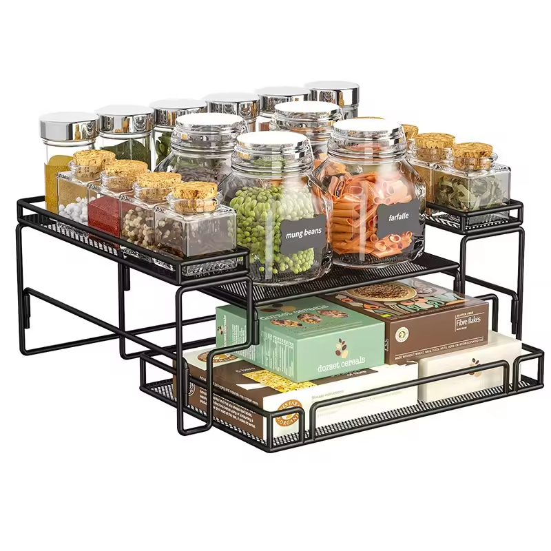 Manufacturer Custom 5.5'' H X 13.6'' W X 10'' D Freestanding Stainless Steel Spice Rack Adjustable Kitchen Islands & Carts