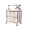 Factory Custom Hot-selling Laundry Basket Foldable Metal Bathroom Cabinets in Laundry Rolling 3-Bag Steel Laundry Sorter