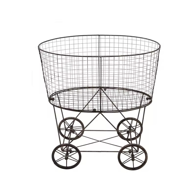 ODM OEM Laundry Basket with Wheels Laundry Hamper Cart Iron Laundry Basket