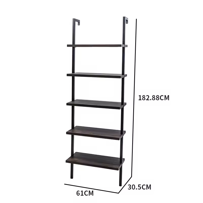 ODM OEM 5 Tier Bookcas Wall Mounted Storage Shelves