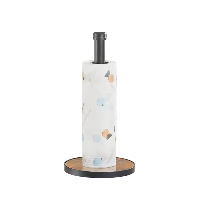 Custom Kitchen Metal Tissue Holder Round Stainless Steel Stand Tissue Holder Metal Standing Kitchen Tissue Roll Holder