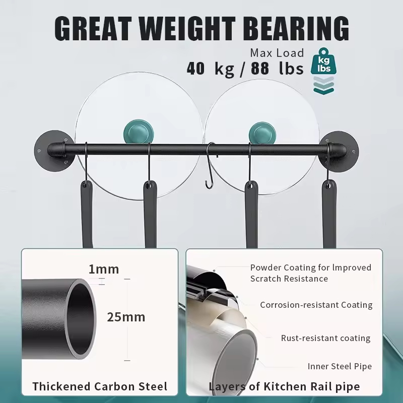Industrial Pipe Towel Bar Trim Bathroom Hardware Towel Bar Accessories Black Heavy Duty Wall Mounted Bath Towel Holder