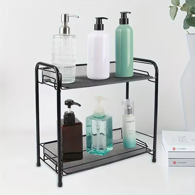 Manufacturer OEM Stainless Steel Kitchen Utensil Rack, 2-Tier Countertop Organizer Multifunctional Storage Shelf