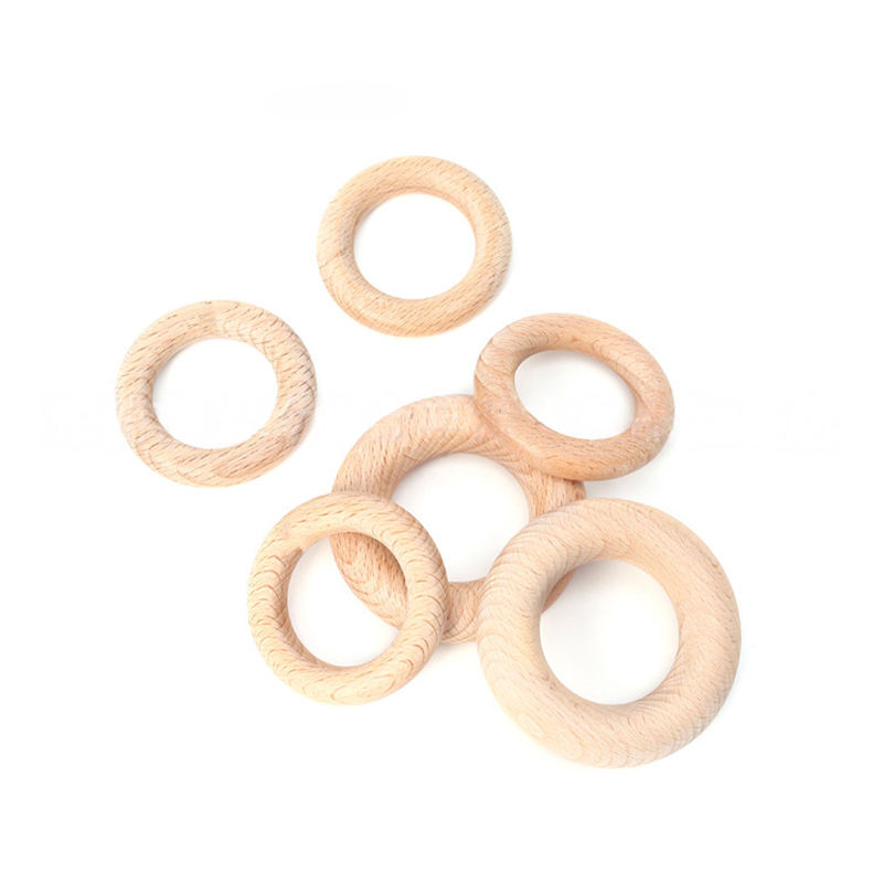 New Arrival Durable Modern Wood Baby Toys Support Custom Beech Wood Teether Newborn Baby Teething Toy Rectangle Teether