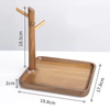 Modern Durable Space-Saving Rectangle Customizable Color Desktop Bamboo Wine Glass Cup Drying Rack Hanging Storage Holder for