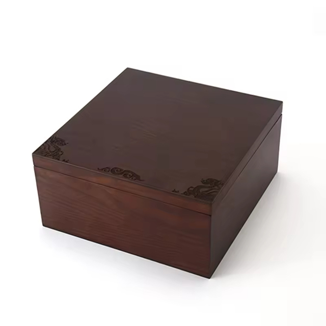 Large Wooden Decorative Box Accessory Jewelry Organizer Hinged Lid Storage Box Durable Space-Saving Modern Rectangle Home Office