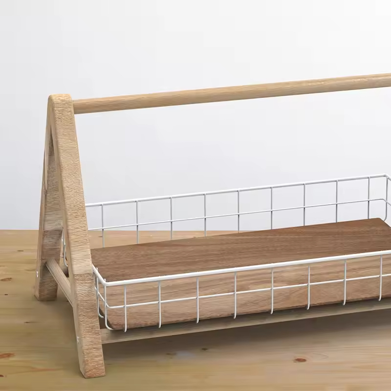 Natural Handmade Wood Durable Space-Saving Modern Home Decor Meal Containers Bread Rack Rectangle Shape Customizable Color