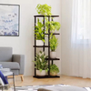 Factory Customized Multi-Tier Indoor Metal Wood Tree Shape Plant Stand Black Anti- Rust Rectangular Corner Plant Stand Indoor