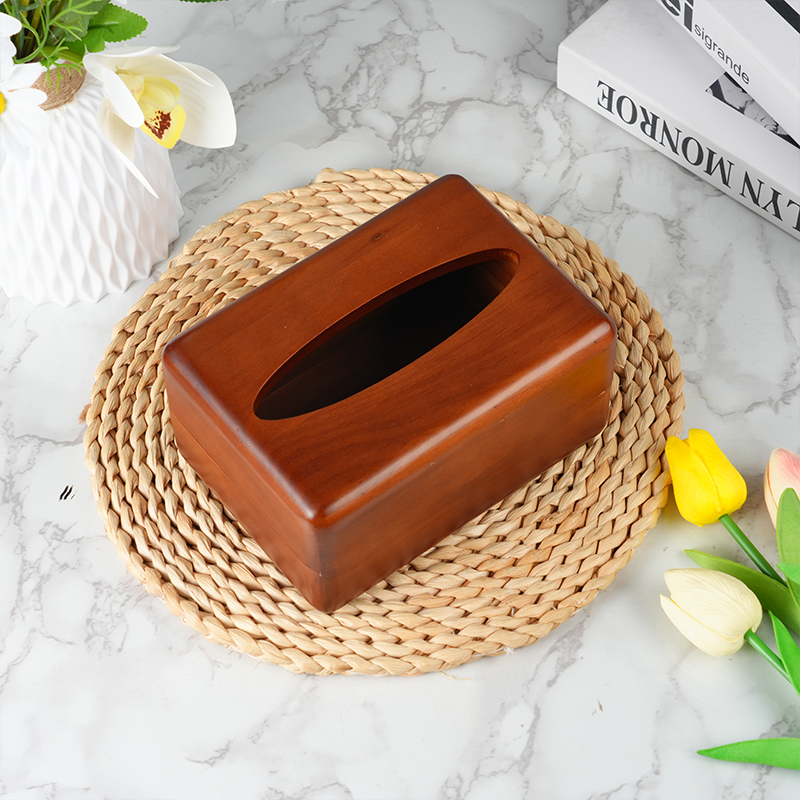 Wooden tissue box