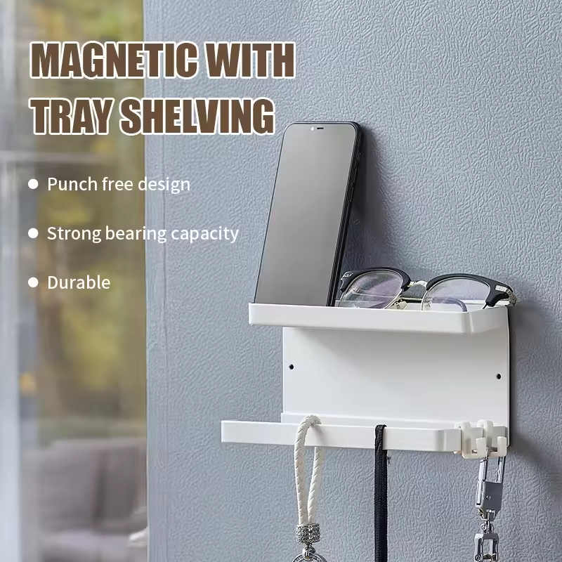 Custom Logo Magnetic Minimalist Single Tier Metal Carbon Steel Refrigerator Shelf Storage Kitchen Counter Organizer Spice Rack