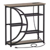 Custom Entryway Table Console Table with Charging Station Industrial Narrow Sofa Table with 5 Tier Storage Shelves