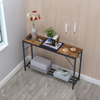 Custom 5 Tier Storage Console Table with Charging Station Industrial Narrow Sofa Nightstand with Entryway Features