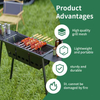 Factory Custom Portable Charcoal Grill Powder Coated Folding Stainless Steel Barbecue Grill with Folding Shelves Outdoor Picnic