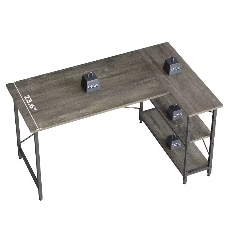 Contemporary ODM OEM D89.99 W140 H73.99CM L-Shaped Computer Writing Desk Console Table Charging Station for Villa Hotel Living