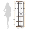 Factory Custom Steel & Wood Freestanding 8 - Hook Coat Rack Bedroom Multi-functional Clothing Storage Rack