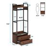 Modern Bedroom Bathroom Wall Wardrobe Multi-Use Extendable Adjustable Waterproof Portable Closet Rack Cabinet Wood+Metal Factory