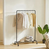 Custom Adjustable Carbon Steel Clothes Hanger Rack Base for Wardrobe Two-Tier Floor Type Metal Hanger