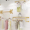 Clothes Shop Display Rack Standing Clothing Rack Decorative Metal Garment Rack with Storage Shelf Waterproof Bathroom Wardrobe