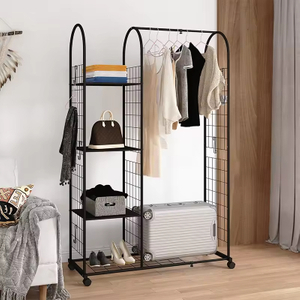 Custom Clothes Storage Hanger Rack Luggage Storage Rack Gold and White Coat Hangers Bedroom Floor Drying Rack