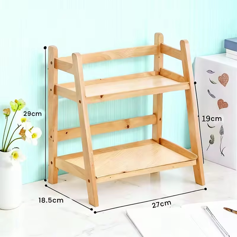 Modern Rectangle Bamboo Plant Stand with Ladder Display 2-Tier for Home Flower Pot Display