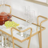 Modern Hotel Trolley Indoor/Outdoor Gold Folding Metal Rolling Multifunction Serving Bar Cart for Kitchen Living Room & Bathroom