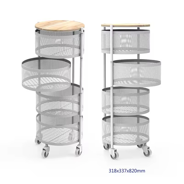 Space Saving 3 Floor Rolling Storage Trolley with Wheels Ideal for Kitchen and Bathroom Use Enhancing Organization and Mobility