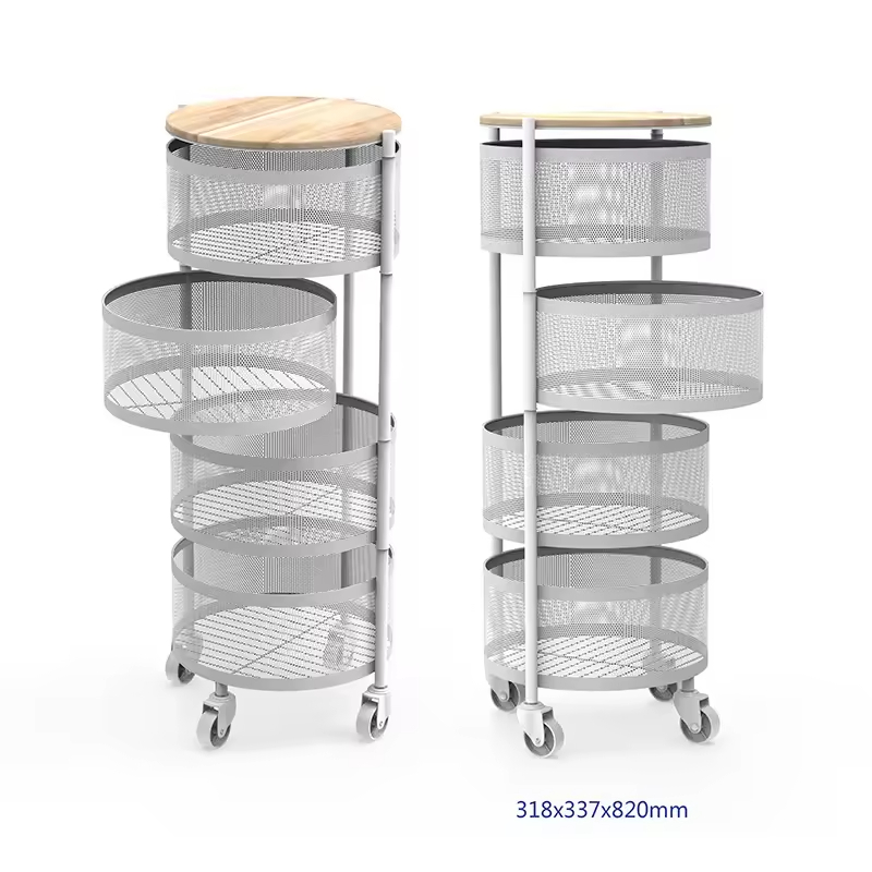 Space Saving 3 Floor Rolling Storage Trolley with Wheels Ideal for Kitchen and Bathroom Use Enhancing Organization and Mobility