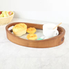 Bamboo Wooden Round Serving Tray With Handle Tea & Coffee Table Decorative Tray Food Storage Platters