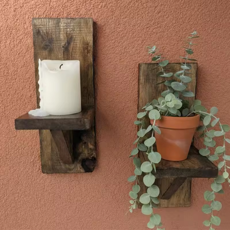 Modern Rectangle Wall Lamp with Digital Printing Creative and Personalized Solid Wood Lamps for Corridor Home Decoration