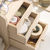 Wooden Multi-layer Storage Box Desktop Storage Box with Drawer Multi-purpose Sundries Organizer Office Desk