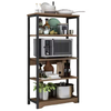 Factory Custom 5-layers Large Capacity Metal and Wooden Kitchen Storage Rack With Three Baskets Kitchen Storage Shelf Oven Rack