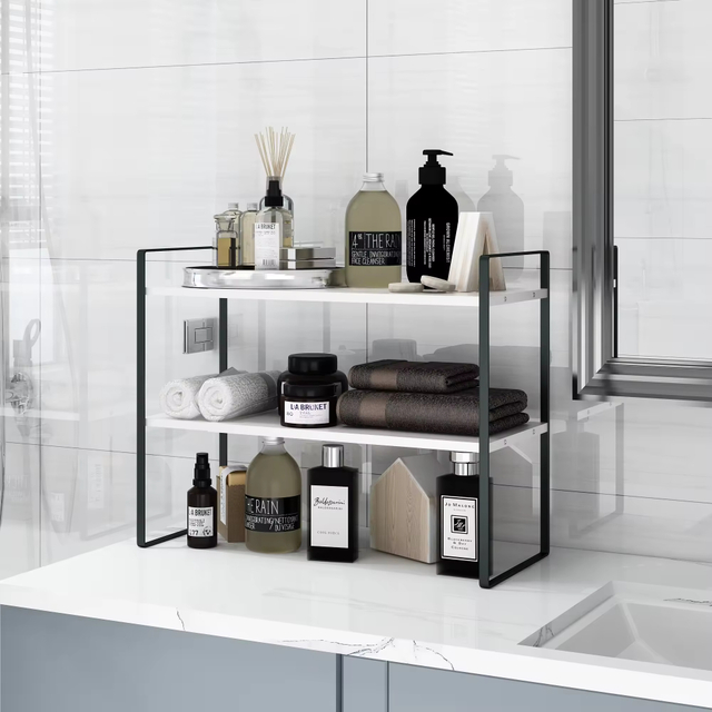 Factory Custom Kitchen Storage Rack Countertop Shelf Spice Rack Expandable 2-tier Storage Rack Under-sink Organizers
