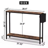 OEM&ODM Wholesales Industrial 39.4" Console Table 2-Tier with Storage Shelves for Hallway Narrow Sofa Console Table