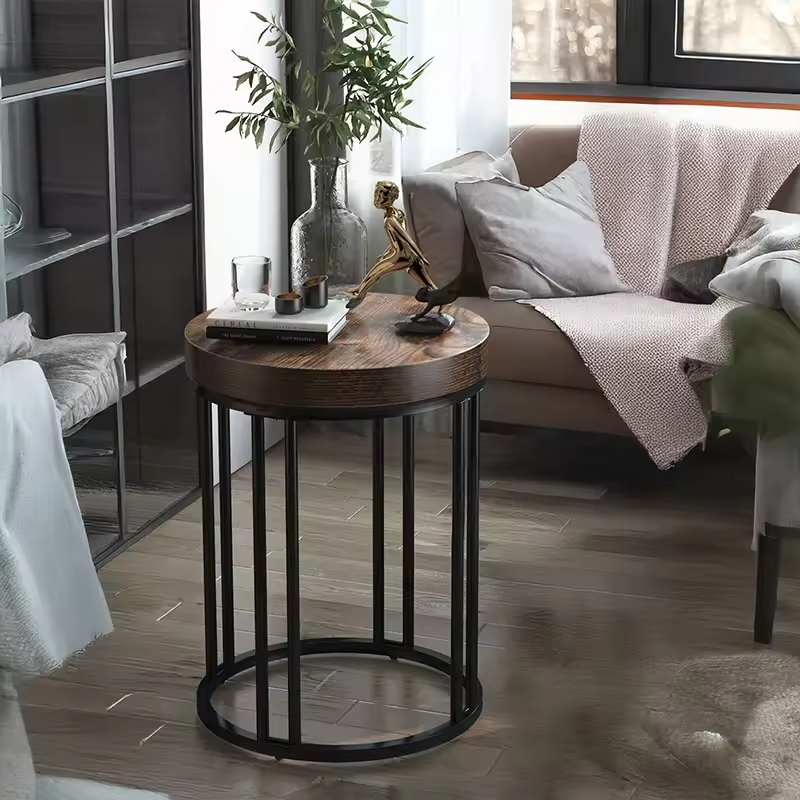Contemporary Custom Single round Wooden Side Table Popular Factory Furniture for Living Room Coffee End Table Design