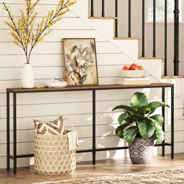 OEM Long Slim Sofa Console Table Rustic Industrial Storage Villa Living Room Home Hotel Entryway TV Stand Bedroom Furniture