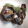 Solid Wood Rectangle Honeycomb Floating Modern Plated Digital Printing Durable Space-Saving Wood Shelf Huina Model 20251010