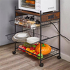 OEM/ODM Brown 5-Shelf Kitchen Storage Rack with Anti-Skid Locks and Wheels Factory Direct for Kitchen Islands & Carts
