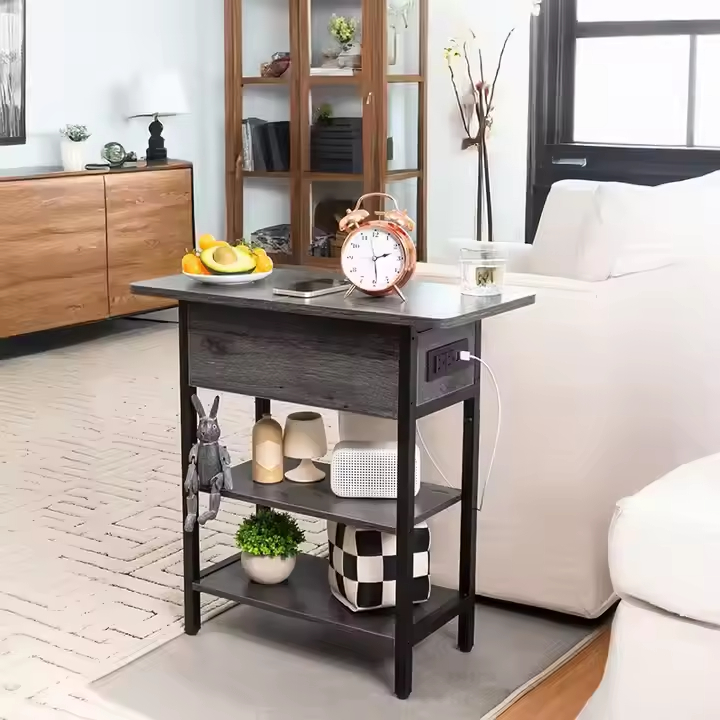 Modern Design RFID Locking Solid Wood Stackable End Table System Luxury Hotel Bedroom Stylish Home Furniture