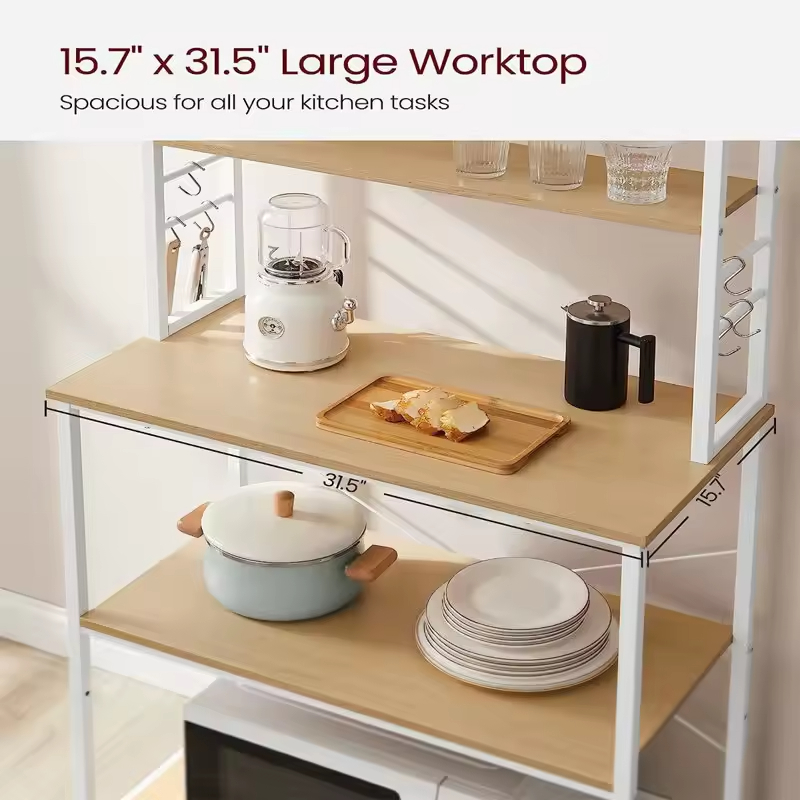 Factory Wholesale ODM&OEM 39.4'' Iron Standard Baker's Rack with Microwave Compatibility Freestanding Utility Storage Shelf