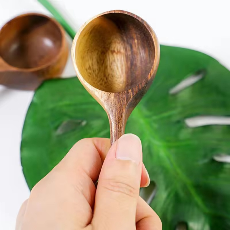 Wholesale Customized Logo High Quality Durable Modern Design Home Decor Tableware Coffee Scoops Tea Honey Wood Spoon