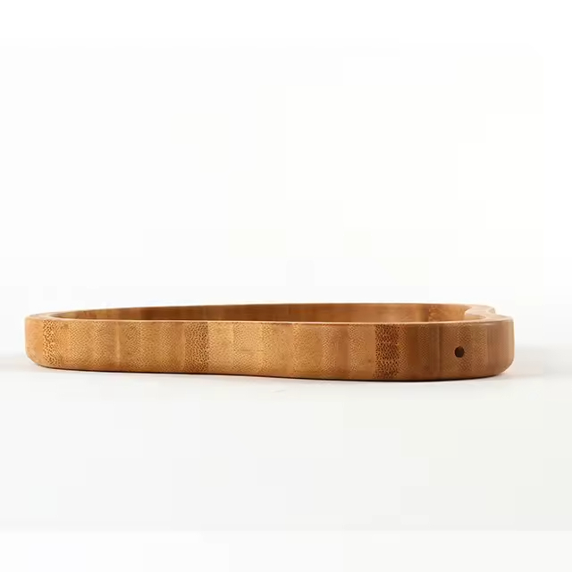 Bamboo Wood Rectangle Dish Modern Tableware Fruit Nut Tray Love Design Durable Space-Saving for Kids Parties