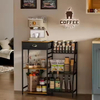 Commercial Double Tier Coffee Storage Cabinet with Eco-Friendly Multifunctional Design Modern Style for Home Office and Bar Use