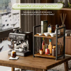 Custom Vintage Double Standing Metal Wooden Kitchen Spice Rack Organizer Detachable Design Desktop Office Coffee Bar Countertop
