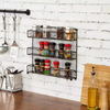 Custom Kitchen Storage Rack Single Tier 27-Jar Stainless Steel Spice Rack Floor Type Eco-Friendly Non-Folding Factory Design